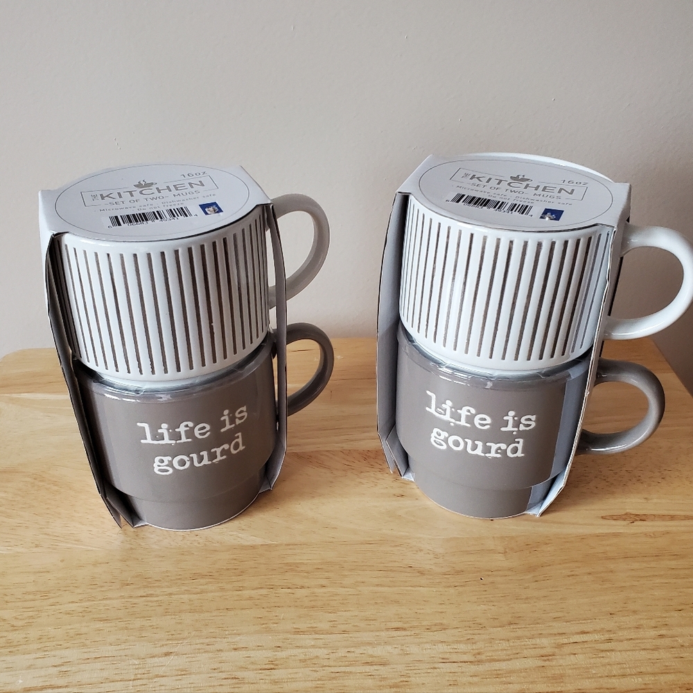 My Kitchen Four "Life Is Gourd" 8 Ounce Ceramic Mugs New